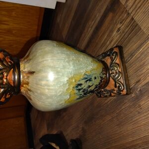 Elegant Cream and Brown Vase